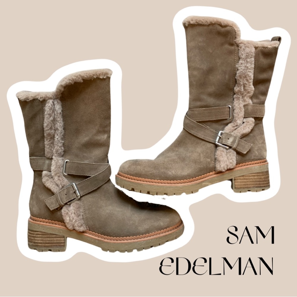 Sam Edelman Faux Fur Jailyn Boots Suede